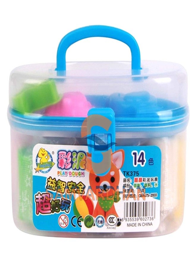 SAMVARDHAN 14 Colors Soft Polymer Play Dough Modelling Clay with Tools (Pack of 1, 3 Tools), Multicolor - Image 3